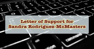 Letter of Support for Sandra Rodriguez-McMasters