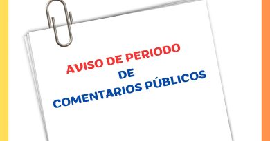 AVISO DE PERIODO DE COMENTARIOS PÚBLICOS