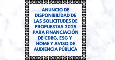ANUNCIO DE DISPONIBILIDAD DE LAS SOLICITUDES DE PROPUESTAS 2025 PARA FINANCIACIÓN DE CDBG, ESG Y HOME Y AVISO DE AUDIENCIA PÚBLICA