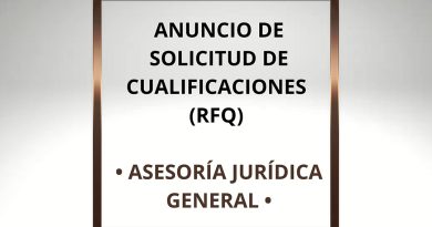 ANUNCIO DE SOLICITUD DE CUALIFICACIONES (RFQ) • ASESORÍA JURÍDICA GENERAL