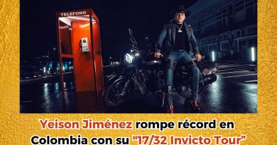 Yeison Jiménez rompe récord en Colombia con su "17/32 Invicto Tour”