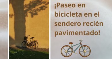 ¡Paseo en bicicleta en el sendero recién pavimentado!