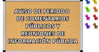 AVISO DE PERIODO DE COMENTARIOS PÚBLICOS Y REUNIONES DE INFORMACIÓN PÚBLICA