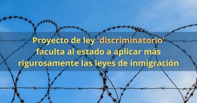 Proyecto de ley 'discriminatorio' faculta al estado a aplicar más rigurosamente las leyes de inmigración