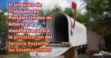 El sindicato de Trabajadores Postales Unidos de América se manifiesta contra la privatización del Servicio Postal de los Estados Unidos