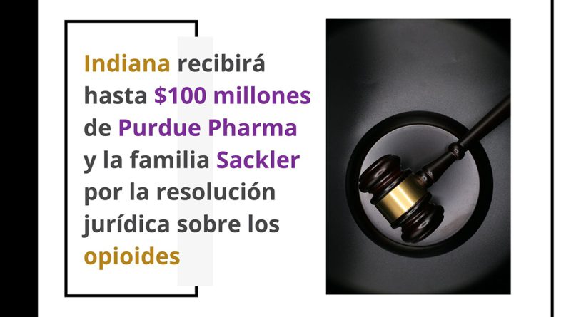 Indiana recibirá hasta $100 millones de Purdue Pharma y la familia Sackler por la resolución jurídica sobre los opioides