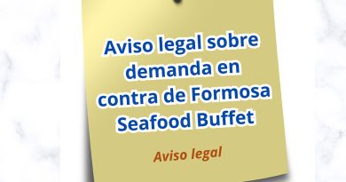 Aviso legal sobre demanda en contra de Formosa Seafood Buffet