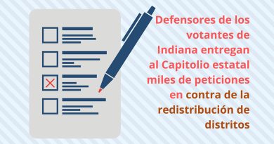 Defensores de los votantes de Indiana entregan al Capitolio estatal miles de peticiones en contra de la redistribución de distritos