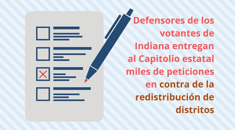 Defensores de los votantes de Indiana entregan al Capitolio estatal miles de peticiones en contra de la redistribución de distritos